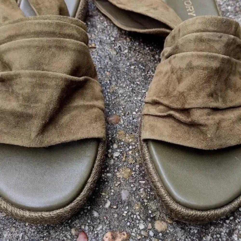 Tory Burch Suede Slingback Sandals Green NWOT - Picture 7 of 12